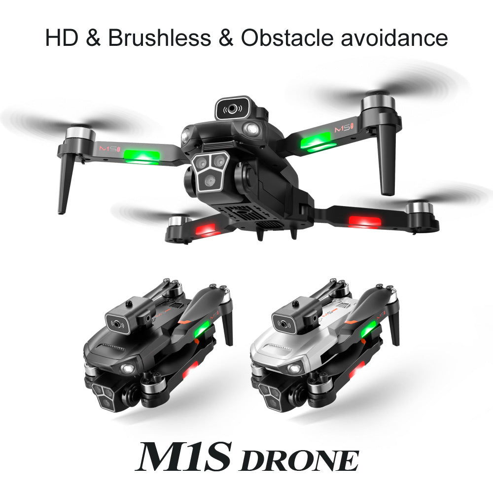 M1S Drone Profesional Three HD Camera Obstacle Avoidance Aerial Photography Brushless Motor Foldable Rc Quadcopter Toys